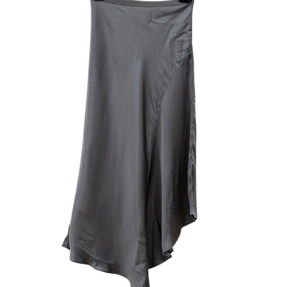 Anine Bing Bailey Silk Skirt In High Rise Silver - Picture 6 of 9